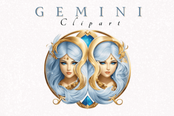 Gemini Zodiac Sign Clipart Gráfico Ilustraciones IA Por Print Magic