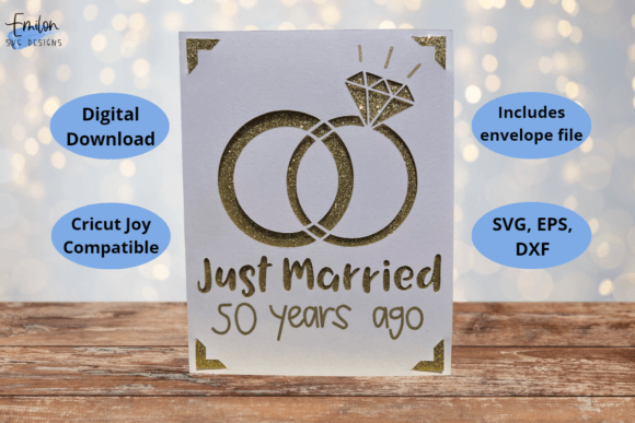 Just Married 50 Years Ago Card SVG Graphic 3D SVG By EmilonSVGDesigns