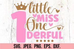 Little Miss One Derful SVG 1st Birthday Gráfico Manualidades Por happyheartdigital 1