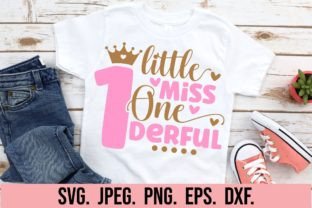 Little Miss One Derful SVG 1st Birthday Gráfico Manualidades Por happyheartdigital 4