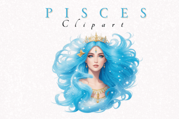 Pisces Zodiac Sign Clipart Graphic AI Illustrations By Print Magic