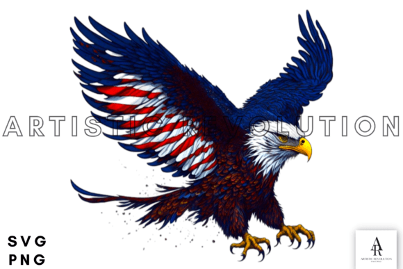 USA Patriotic Eagle Flag SVG 4th of July Graphic AI Illustrations By Artistic Revolution