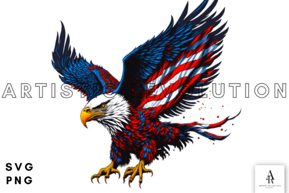 USA Patriotic Eagle Flag SVG 4th of July Graphic Crafts By Artistic Revolution