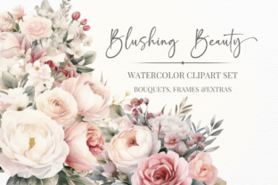 Blushing Beauty - Watercolor Florals Graphic AI Illustrations By Daisy Trail 1