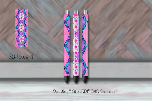 Flower Diamond Pen Wrap PNG File Graphic AI Graphics By Ruthlesskrooz