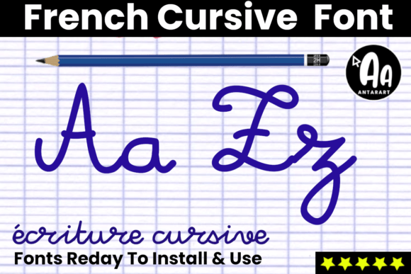 French Cursive Script & Handwritten Font By AntarArt