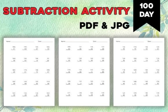 Math Subtraction Worksheets for KDP Graphic 2nd grade By Kdp Planet