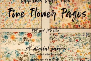 Fine Flowers Digital Papers Graphic Backgrounds By Carolines Craft Tree 7