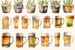 Amber Beer, Watercolor Clip Art 23 PNG Graphic Illustrations By HelloMyPrint 2