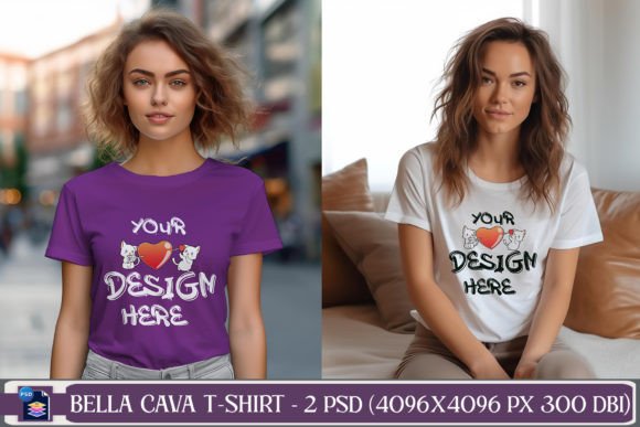 Bella Canvas T-shirt PSD Mockup Model Graphic Product Mockups By One-touch