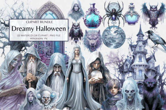 Dreamy Halloween Clipart Bundle Graphic Illustrations By Markicha Art