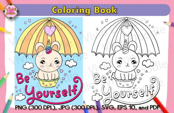 Inspiration. Coloring Book (602) Graphic Coloring Pages & Books By VividDoodle