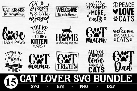 Cat SVG Bundle Pet Lover Signs Graphic Crafts By SvgDesignStudio
