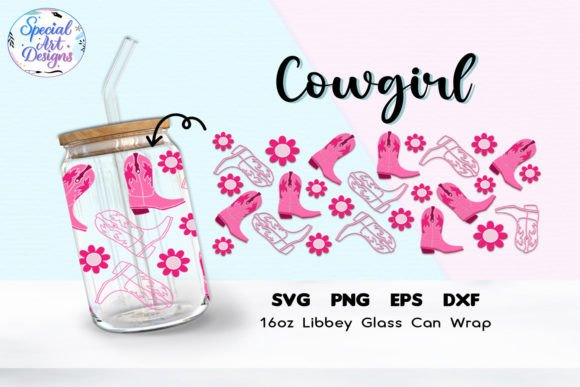 Cowgirl Glass Can Svg Graphic Crafts By specialartdigitaldesigns