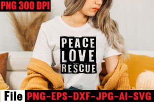 Peace Love Rescue Graphic T-shirt Designs By SimaCrafts 1