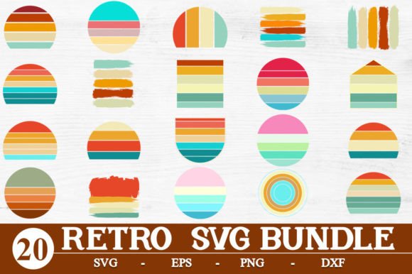 Retro Sunsets Basic Shapes Clip Art SVG Graphic Crafts By SvgDesignStudio