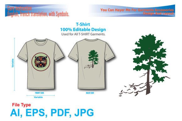 Walking T Shirt Graphic AI Sketches By Clothing Tag, Care Label, Heat transfer Layout Store