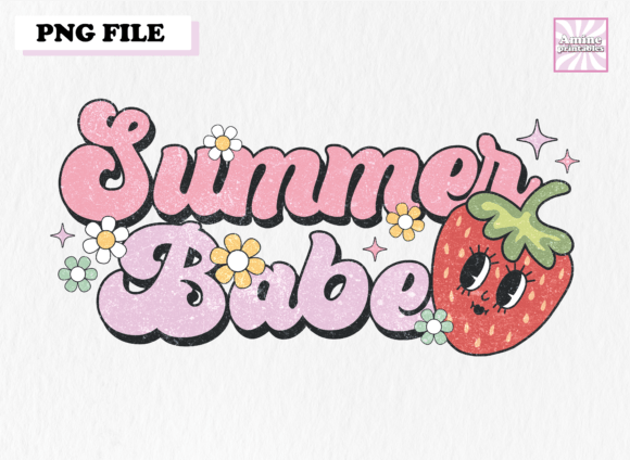 Summer Babe Retro Cartoon Fruit PNG Graphic Crafts By AminePrintables