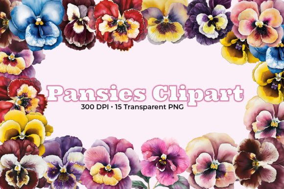 Watercolor Pansies Clipart Grafik KI Transparente PNGs Von Paper Daisy Graphics