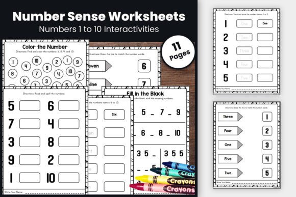 1-10 Number Sense Activities Worksheets Graphic 1st grade By TheStudyKits