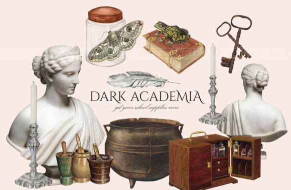 Dark Academia Clipart Graphic Illustrations By Secret Helper