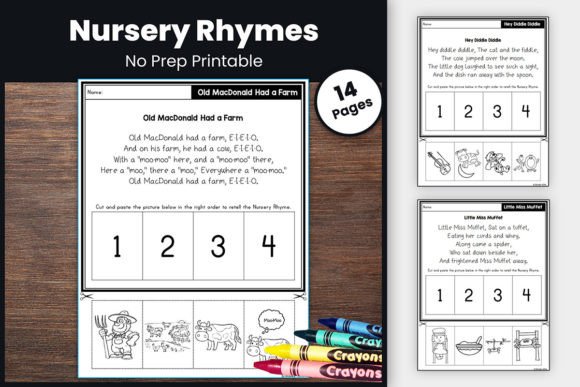 Nursery Rhyme Story Worksheets - No Prep Illustration K Par TheStudyKits