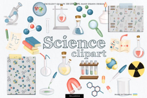 Science Clipart Graphic Illustrations By HappyWatercolorShop