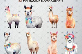 Llama Clipart Set 43 PNG, Alpaca Clipart Graphic Illustrations By beyouenked 2