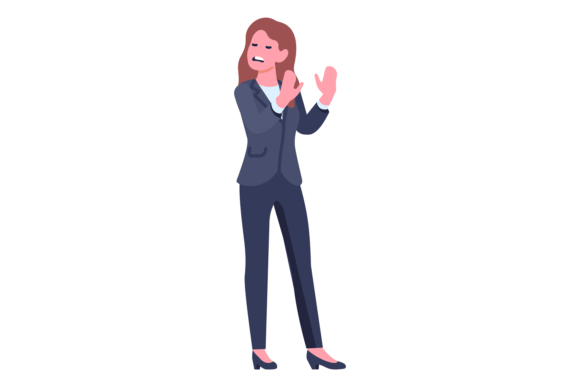 Businesswoman Decline Gesture. Negative Illustration Illustrations Imprimables Par vectorbum