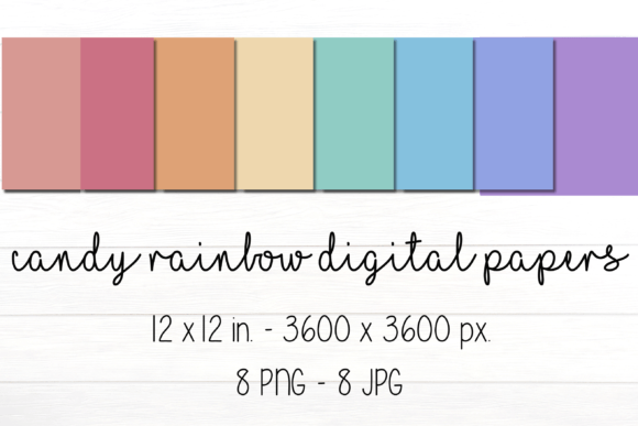 Candy Rainbow Digital Paper Pack Graphic Objects By bblessedwv