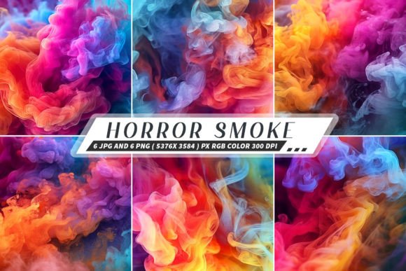 Fantasy Waves Colorful Smoke Vibrant Graphic Backgrounds By One-touch