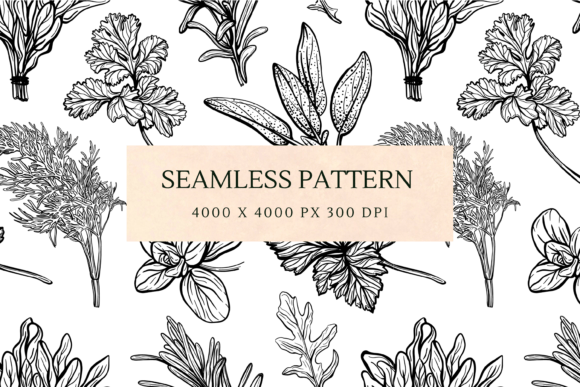 Herbs Botanical Pattern Graphic Patterns By alex.arty91