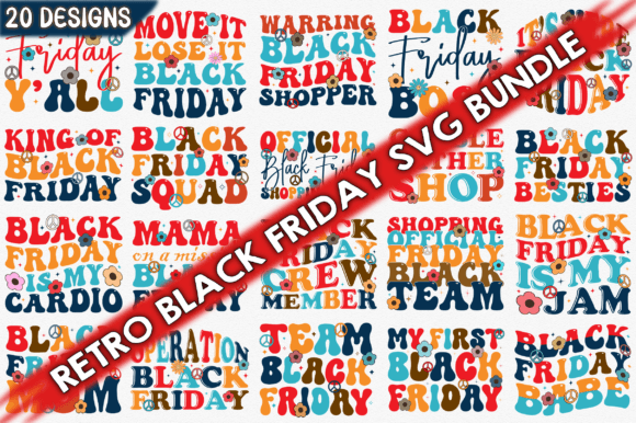Retro Black Friday SVG Bundle Graphic Crafts By Crafts_Store