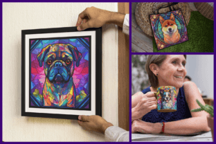 Stained Glass Dog Breed Art Vol 2 Grafik Druckbare Illustrationen Von Enchanted Marketing Imagery 5