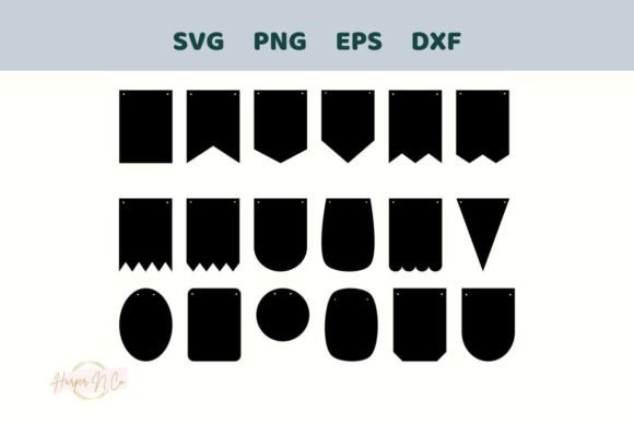 Banner Bunting Pennant Shape SVG Grafik Hochwertige grafische Objekte Von HarperNCo