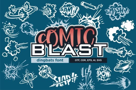 Comic Blast Dingbats Font By onoborgol