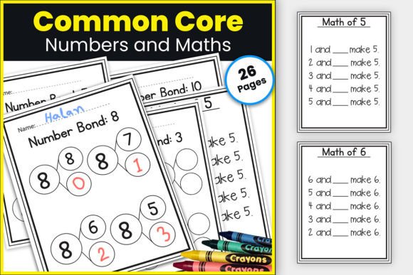 Common Core | Number Bond Worksheets Gráfico Primer curso Por TheStudyKits