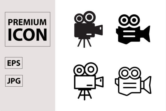 Film Camera Icon Set. Graphic Icons By NinjaStudio