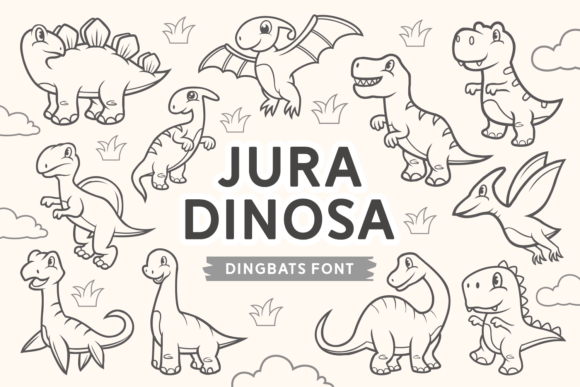 Jura Dinosa Dingbats Font By Dito (7NTypes)