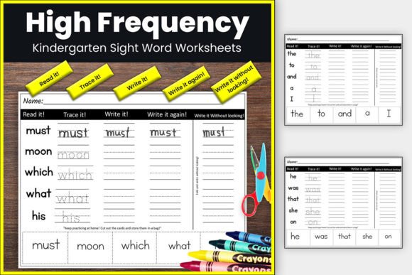 Kindergarten Sight Word Worksheets Graphic 1st grade By TheStudyKits