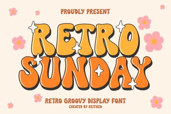 Retro Sunday Font Display Font Di Keithzo (7NTypes)