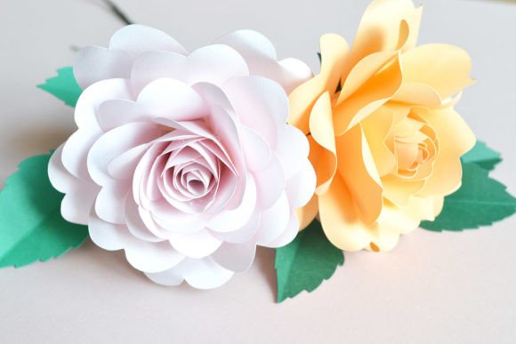 Wild Rose Paper Flower Paper flowers 3D SVG Craft By 3D SVG Crafts