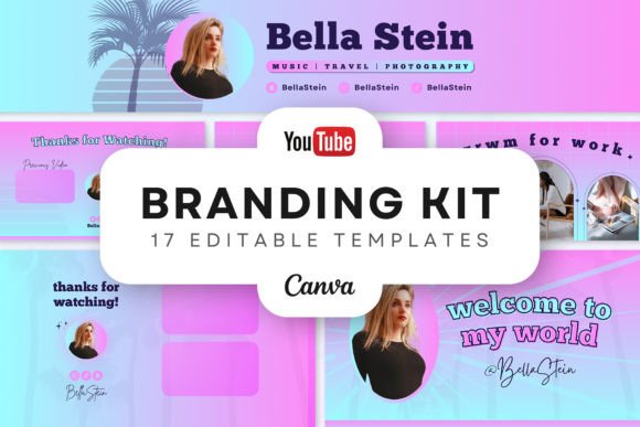 YouTube Branding Kit Editable in Canva Graphic Social Media Templates By OniriqveDesigns