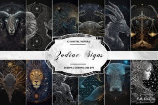 12 Zodiac Signs Wallpaper Set Graphic Backgrounds By Fun Digital 1