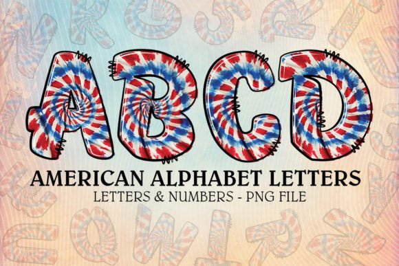 American Alphabet Letters 4th of July Graphic Crafts By october.store