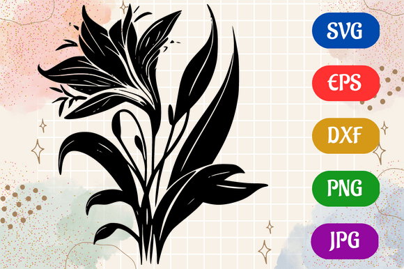 Birth Flower | Silhouette SVG EPS DXF Grafika Ilustracje AI Przez Creative Oasis