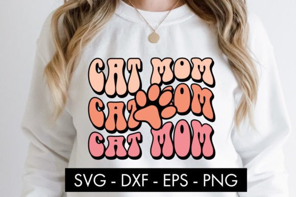 Cat Mom SVG Cut File PNG Gráfico Manualidades Por freelingdesignhouse