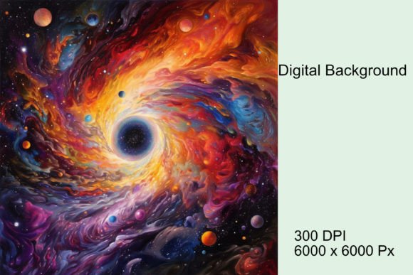 Colorful Planets Space Galaxy Background Gráfico Ilustraciones IA Por StellarMockups&Graphics