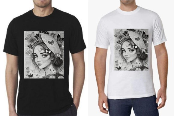 Vintage Lady Graphic T-shirt Designs By TANIA KHAN RONY