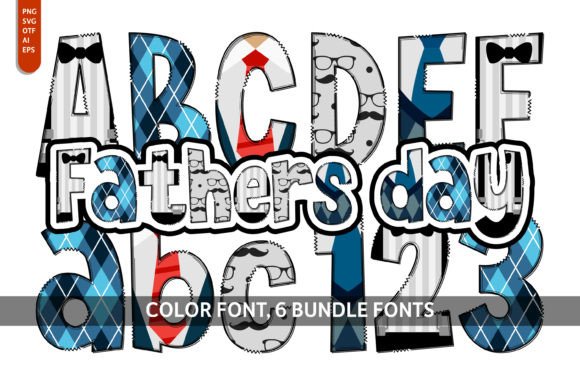 Father's Day Bundle Fonts in Kleur Font Door Imagination Switch